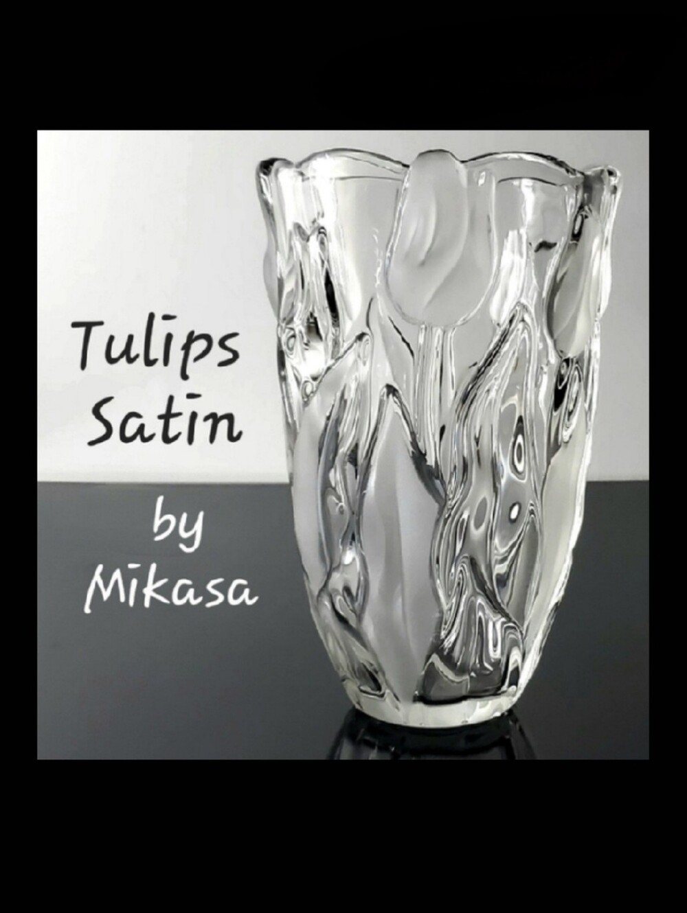 8" Mikasa "Tulips Satin" Crystal Clear Vase